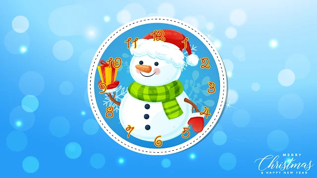 Christmas Snowman Clock animated screensaver!