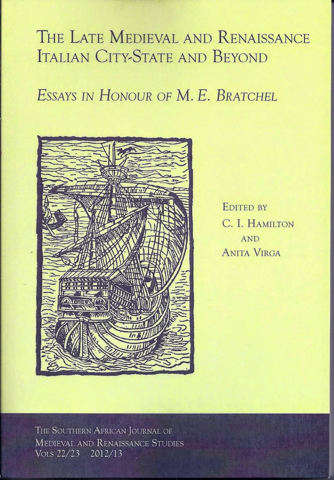 Essays in honour of M.E. Bratchel