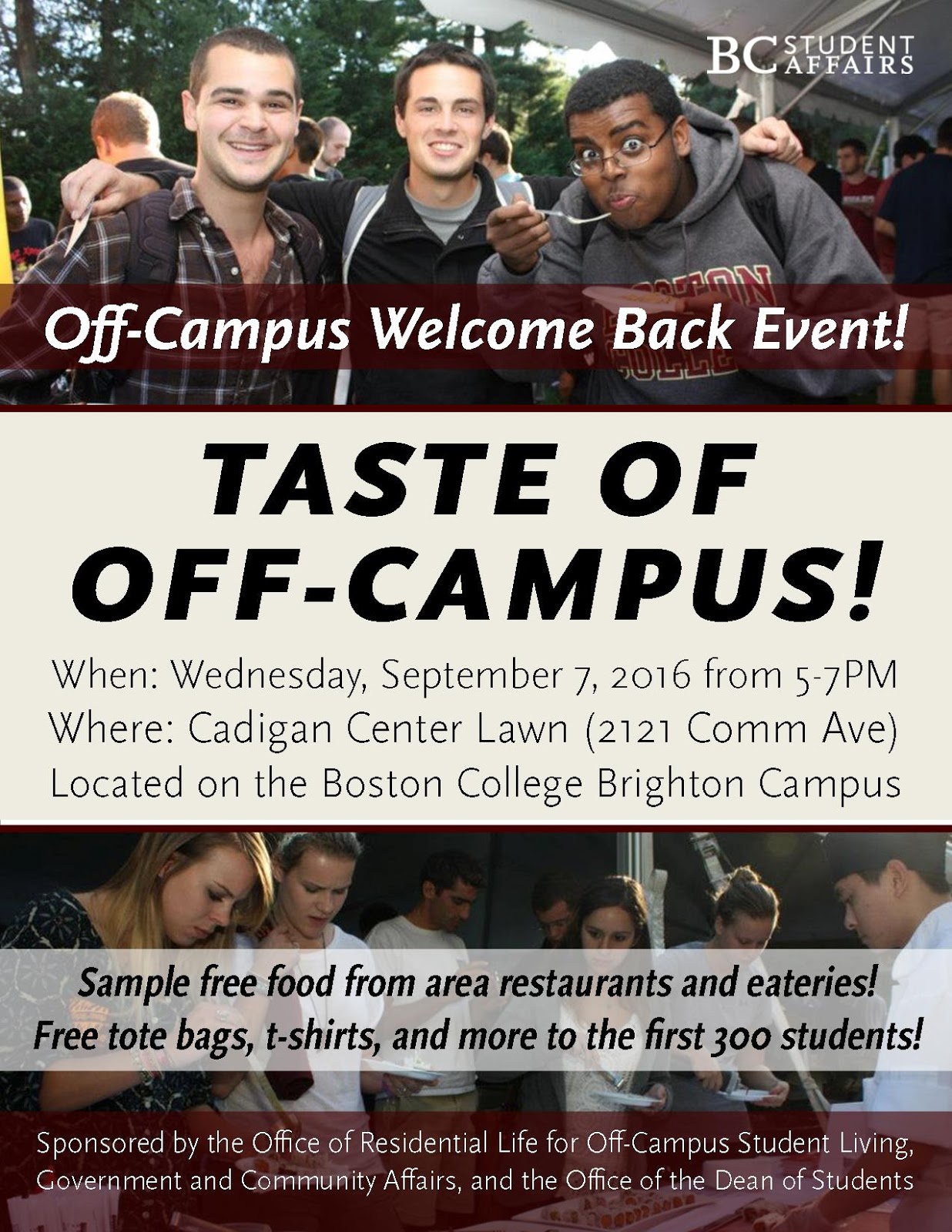 taste of off campus date announced boston college off campus living off campus flyers