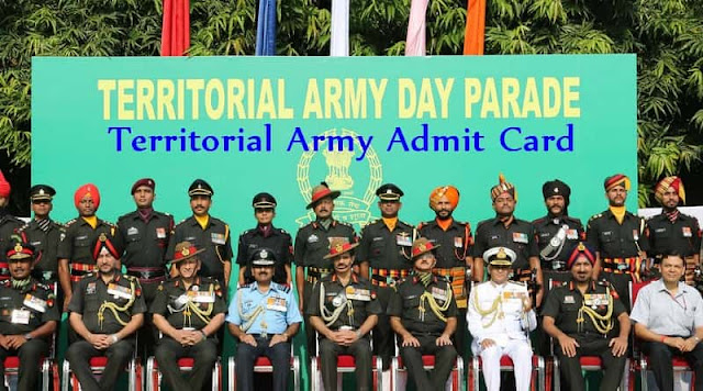 Territorial Army Admit Card Territorial Army Admit Card