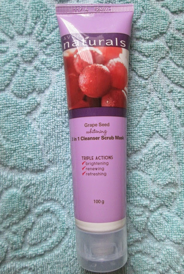 Avon naturals grape seed whitening 3 in 1 cleanser scrub mask review