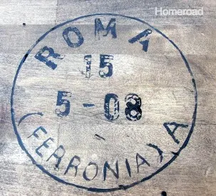 vintage stamp on wooden top