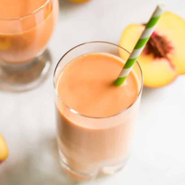 Peach Carrot Smoothie #healthydrink #breakfast