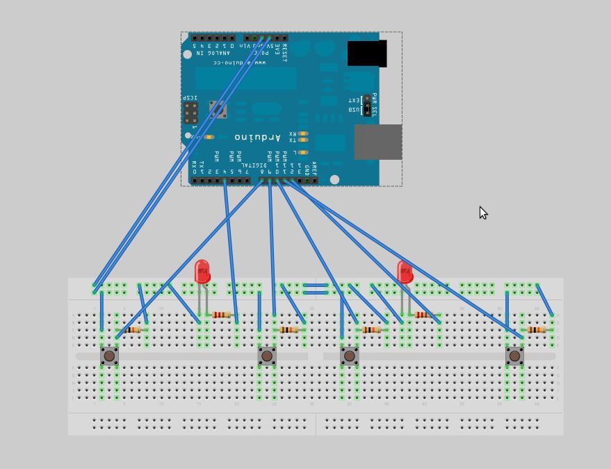 Lock using 4 Push button switch with arduino