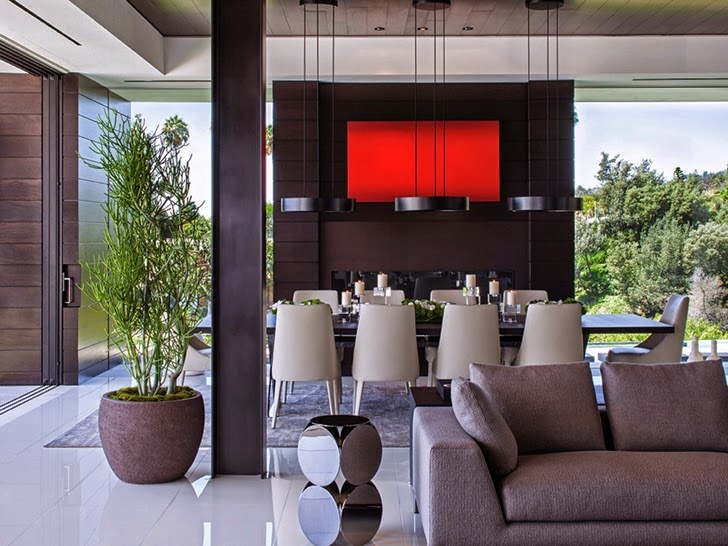 Dining room in Perfect modern mansion in Beverly Hills