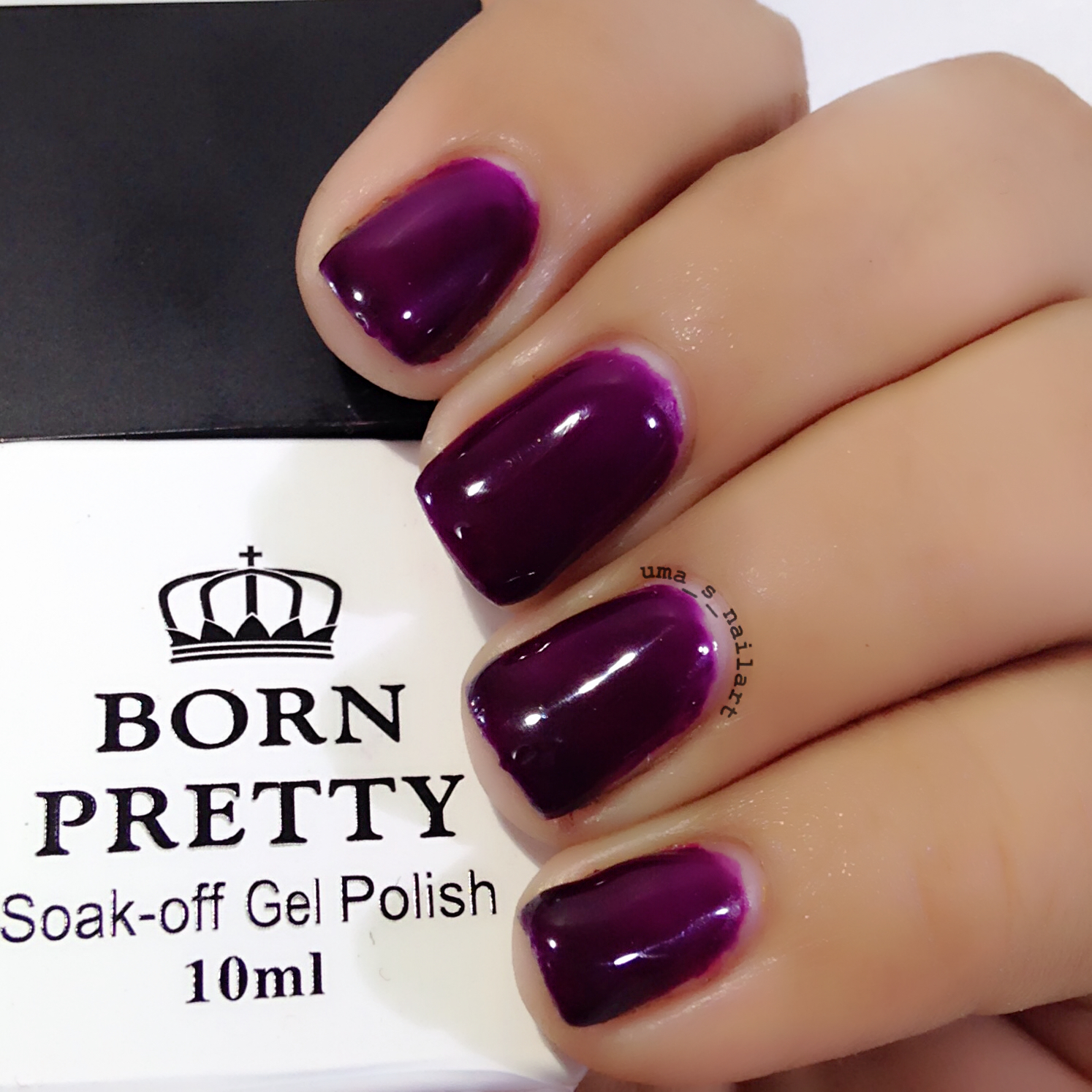 Uma's Nail Art Born Pretty Dark Purple Gel Polish 70 Swatches and