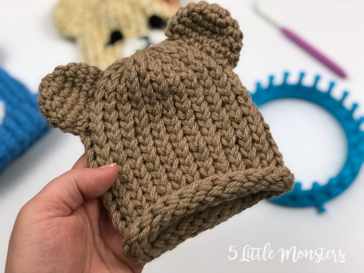 5 Little Monsters: Embellished Loom Knit Hats: Baby Bears