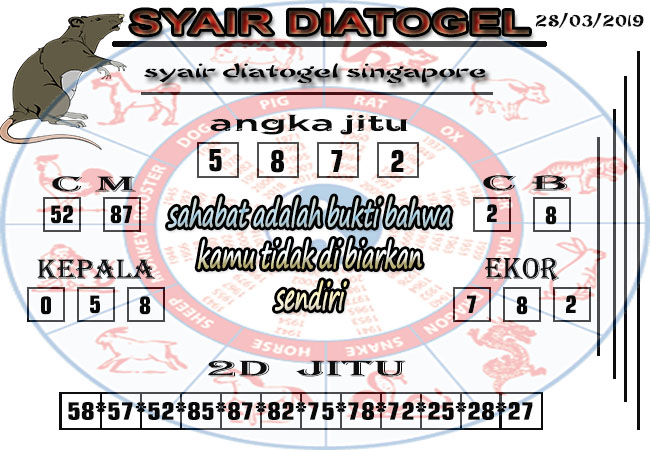 PREDIKSI SYAIR SINGAPORE 28/03/2019 SYAIR DIATOGEL