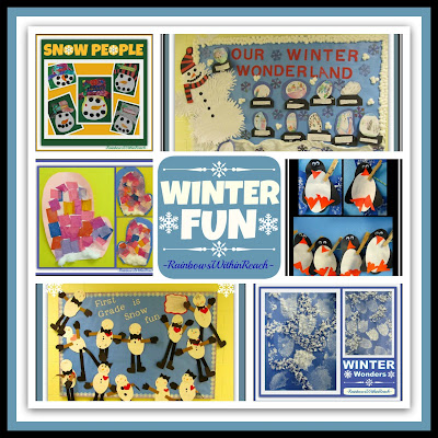 photo of: Winter Fun RoundUP of Winter Bulletin Boards, Snowmen, Snowflake and Penguin Fun via RainbowsWithinReach