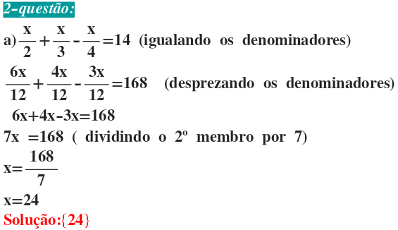 EQUAÇÃO COM FRAÇÃO - RESOLUÇÃO DE EXERCÍCIOS DE EQUAÇÃO DO 1 GRAU COM FRAÇÃO  - Matemática