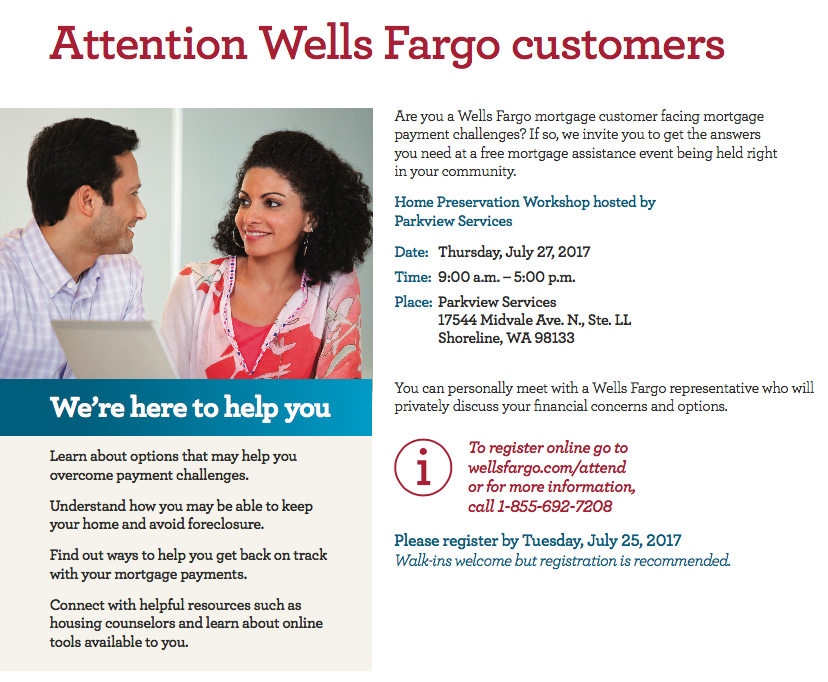 Shoreline Area News Home Preservation for Wells Fargo customers