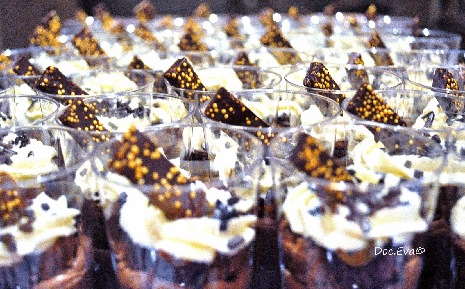 Verrine von Kaffee, Sahne, und Schokolade Schokolade, Verrine von Kaffee, Sahne und