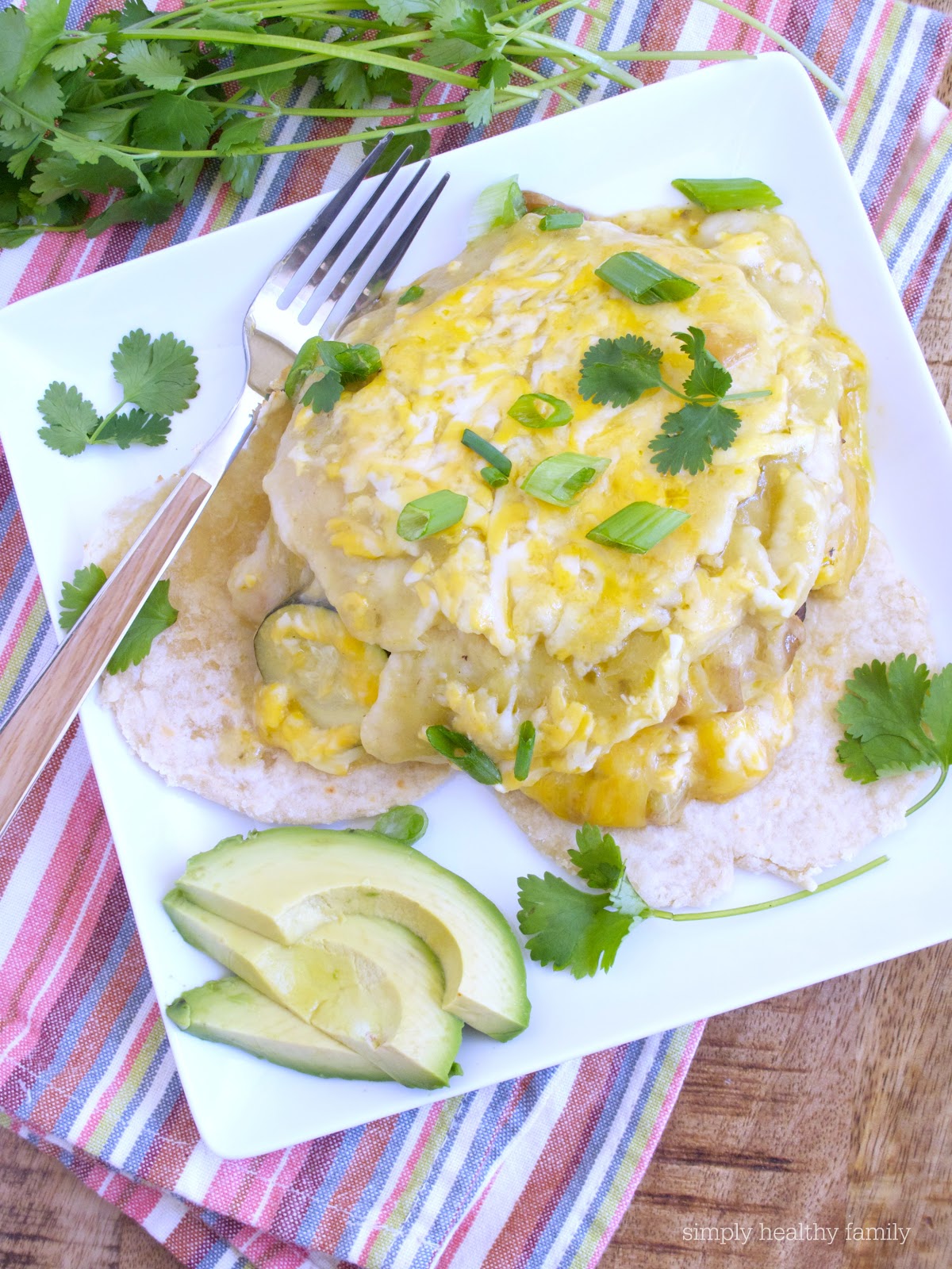 Simply Healthy Family Pressure Cooker Enchiladas Verdes {Green Chile