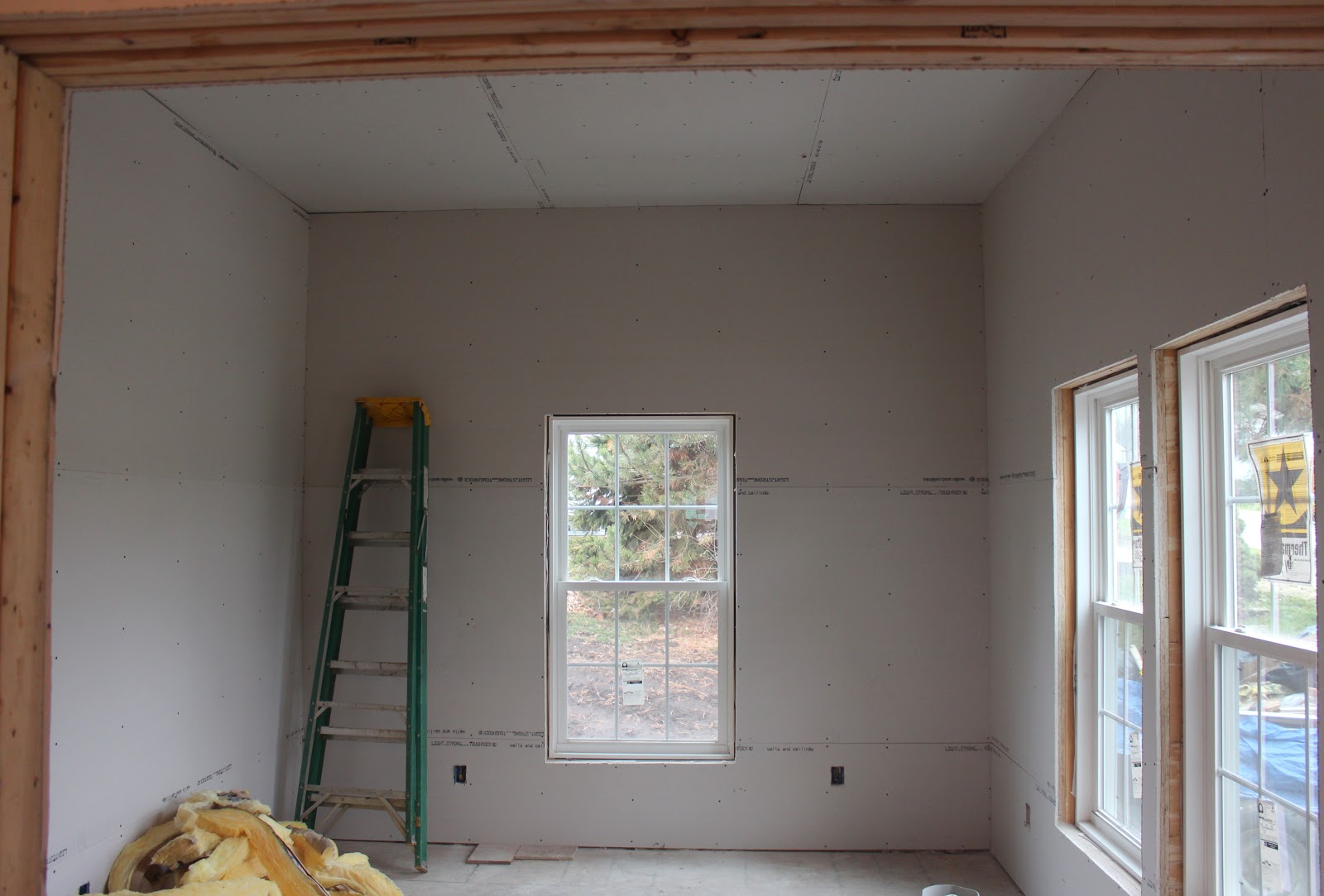 the corson cottage Our Renovation Moves Inside Drywall Installation