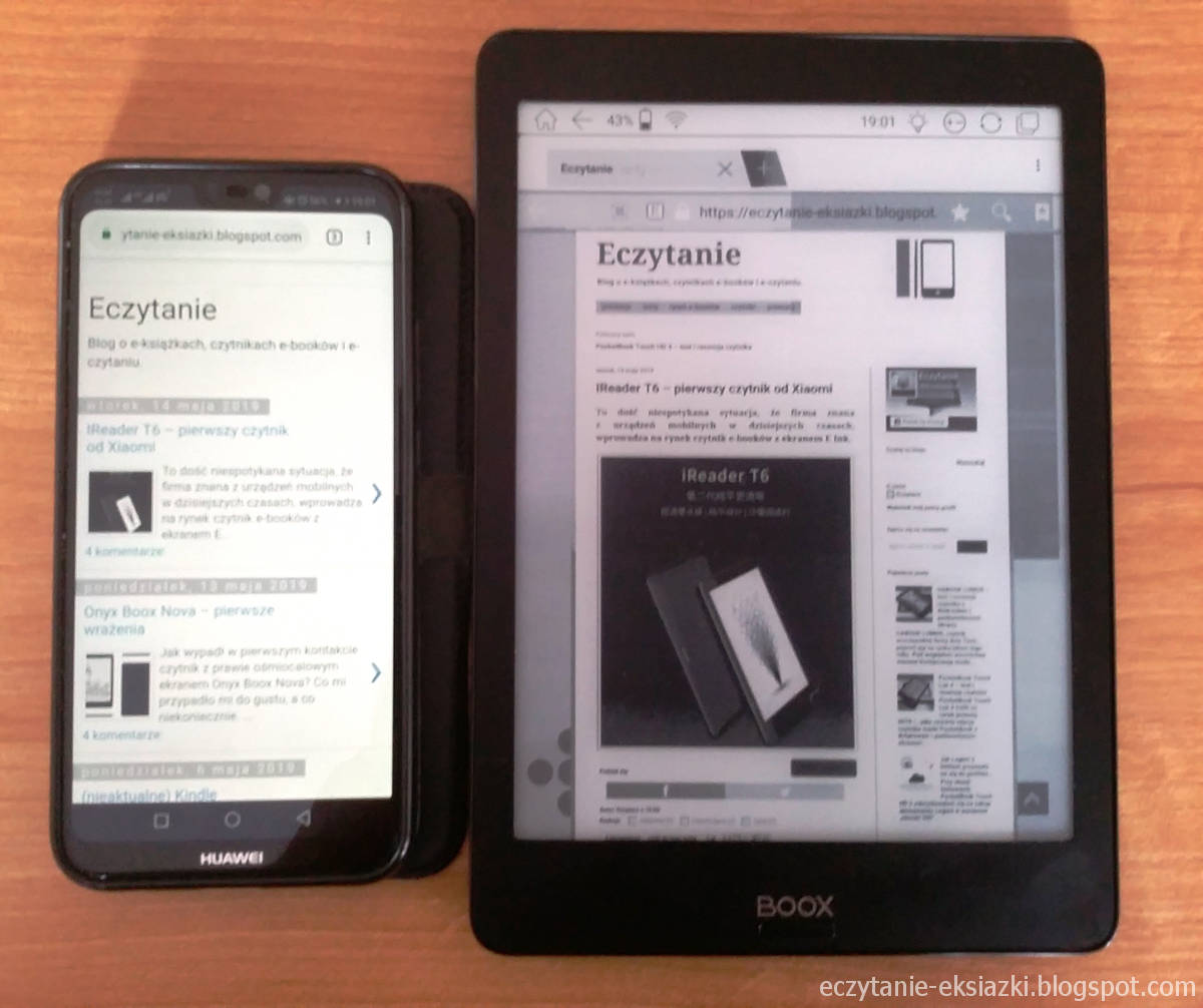 Strona bloga Eczytanie na smartfonie i na czytniku Onyx Boox Nova