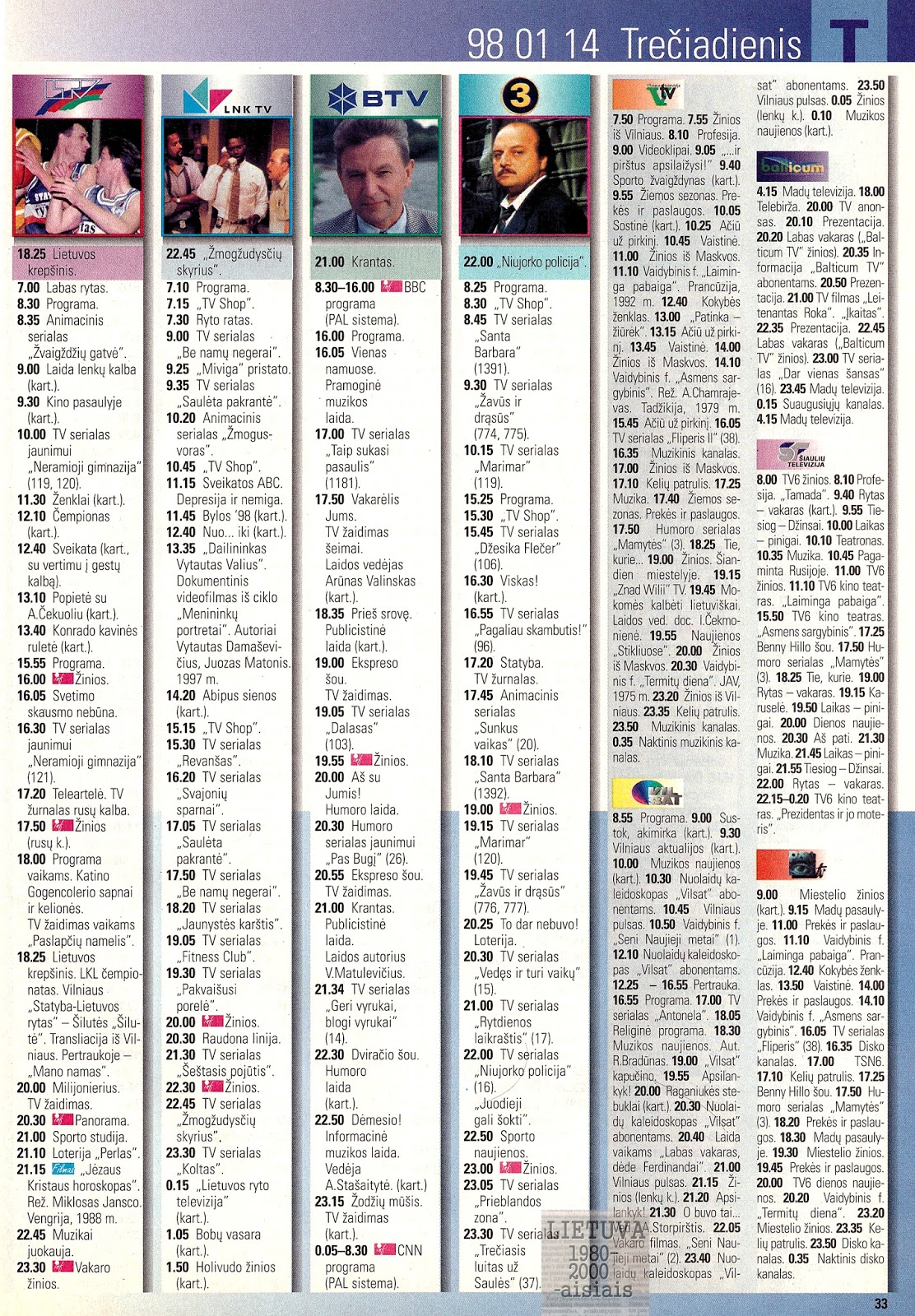1998 01 14 Pilna Dienos TV Programa 1998 01 14 Pilna Dienos TV Programa