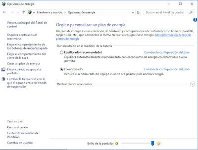 La Web Del Yuyo: Corregir de apagado en Windows 10 cuando se desconecta el cargador del portátil o laptop.