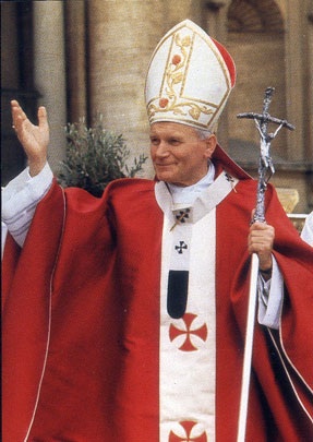 Pope John Paul II (1920 - 2005) on his trip to Poland in June 1987