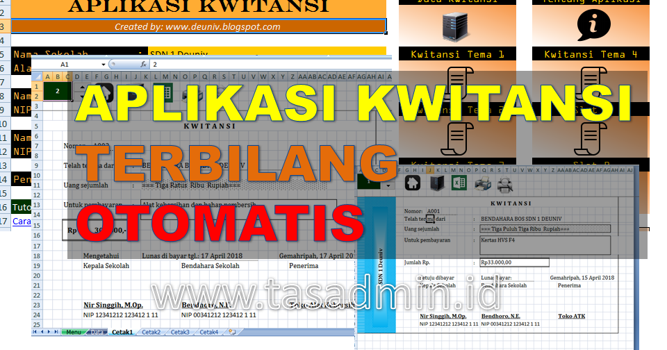 Aplikasi Kwitansi Sekolah Terbilang Otomatis Tasadmin