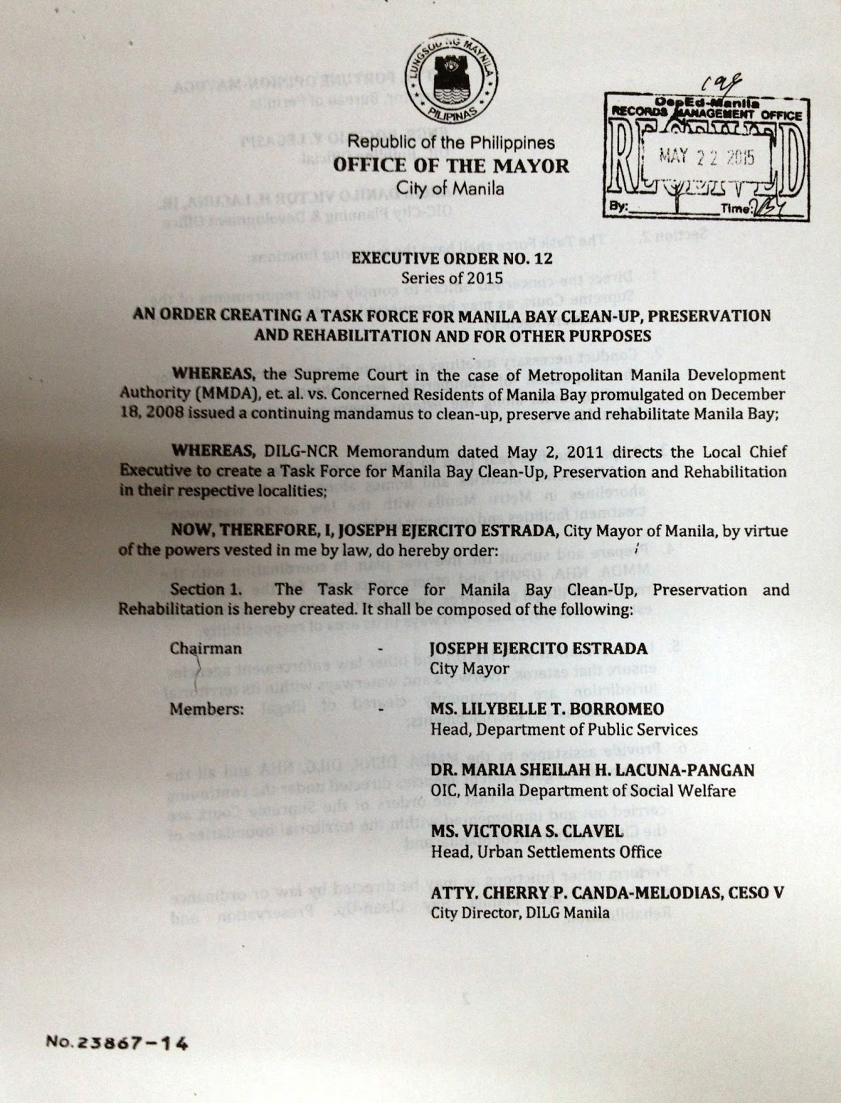 Department of education manila division memorandum no 247 executive