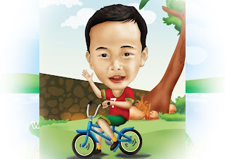 karikatur anak naik sepeda - Kartunnia.com