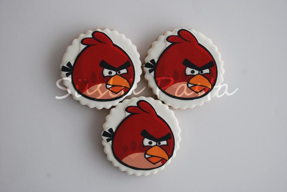 Süslü Pasta Angry Birds Kurabiyeler