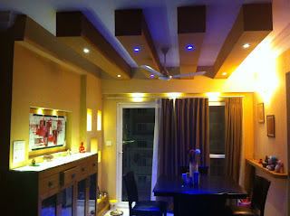 Living Room Design Living room with false roofing and lighting