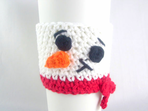 snowman mug cozy Crochet pattern