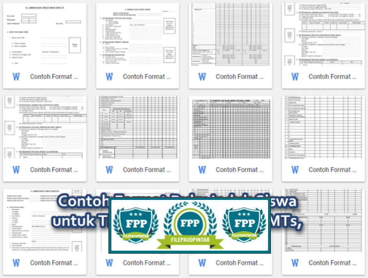 Contoh Format Buku Induk Siswa TKPAUD, SDMI, SMPMTs