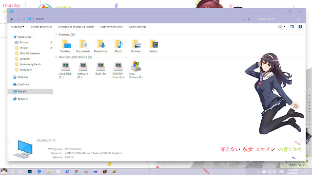 Theme Saenai Heroine no Sodatekata Flat for Windows 10 Version 1607 Theme Saenai Heroine no Sodatekata Flat for Windows 10 Version 1607