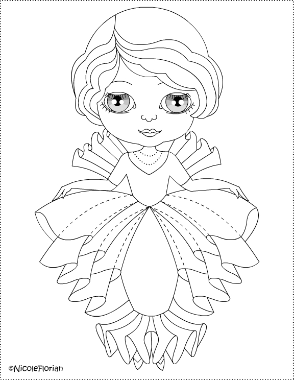 Nicole's Free Coloring Pages: Paper dress for little doll * Coloring and  crafting