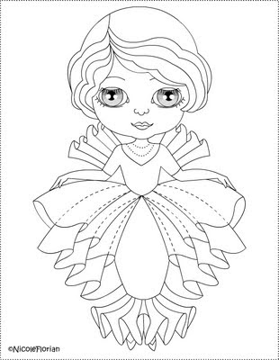 Nicole's Free Coloring Pages: Paper dress for little doll * Coloring