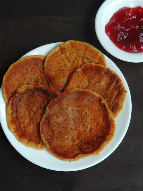 Rye flour pancakes, Eggless Rye pancakes 
