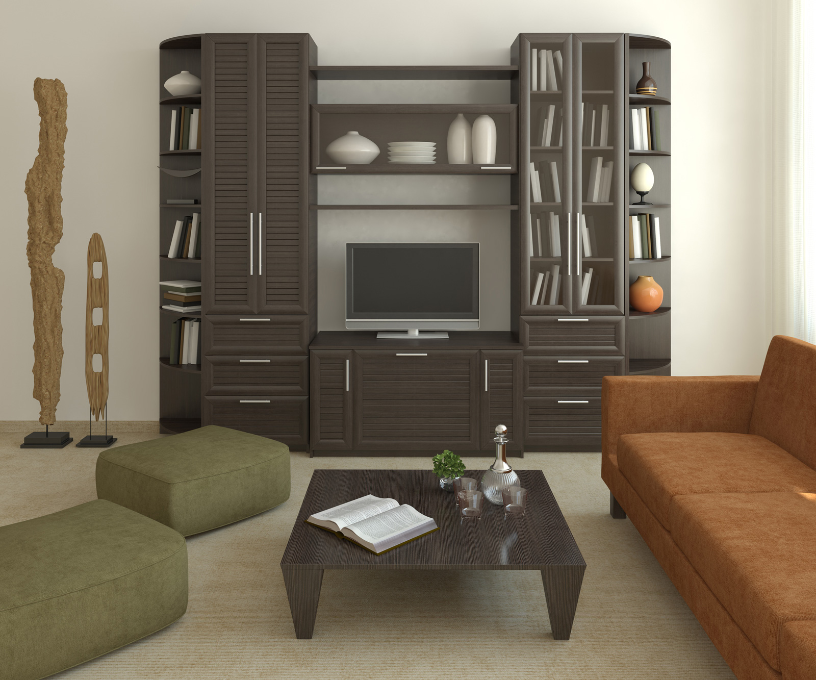 Modern Living Room Storage Cabinets With Doors