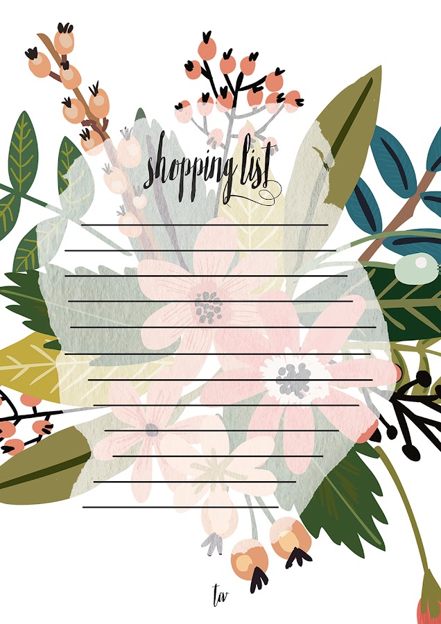 Calendario julio + shopping list