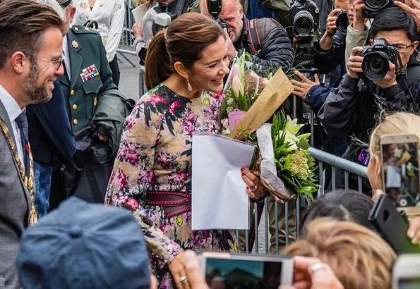 Crown Princess mary wore a new wild flower maxi dress by Rotate Birger Christensen. Jeanette Madsen and Thora Valdimars