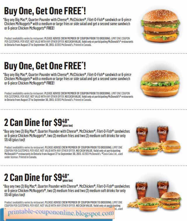 Printable Coupons 2020 Mcdonalds Coupons