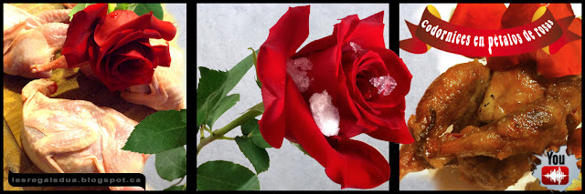 Codornices en petalos de rosas