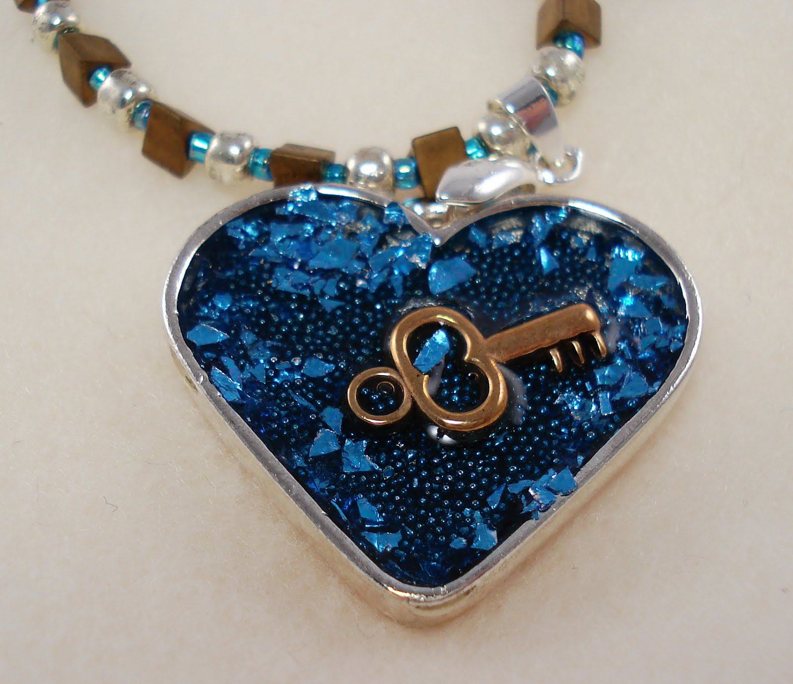 d'Olivia Jewelry and More Blue Glitter Resin Pendant