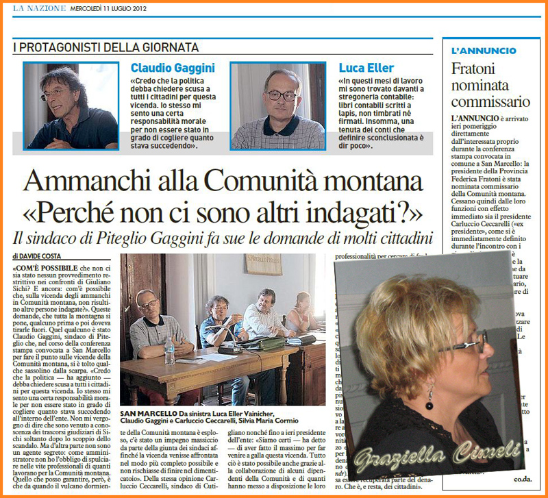 QUARRATA/news QUOTIDIANO ON LINE COMUNITÀ MONTANA. «TUTTO COME DA