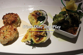 Cape Cod Room / 80th Anniversary Platter / https://winedineandplay.blogspot.com/2013/07/cape-cod-room-restaurant_20.html A special 80th anniversary platter at the Cape Cod Room in Chicago featuring oyster, crab cakes