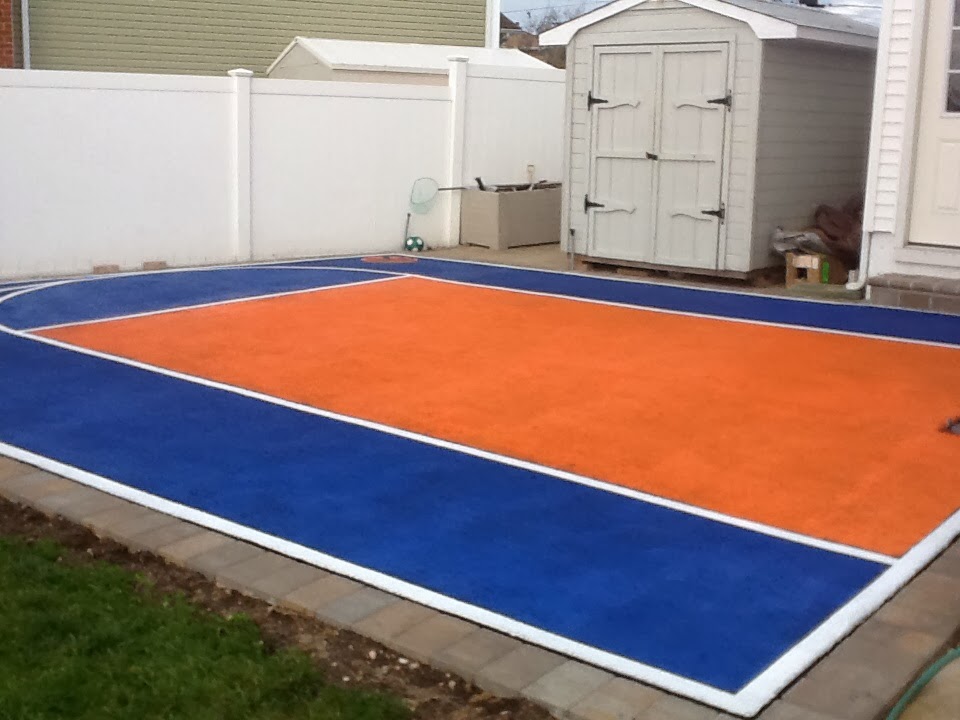 Custom painted basketball court