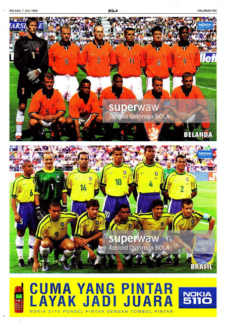 WORLD CUP 1998 SEMIFINALIS HOLLAND NETHERLAND AND BRASIL