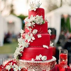 Wedding Cake Red And White 4