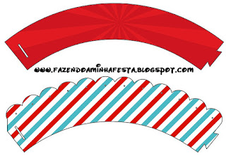 Light Blue, Red and White Stripes Free Printable Wrappers Cupcake. Light Blue, Red and White Stripes Free Printable Wrappers Cupcake.