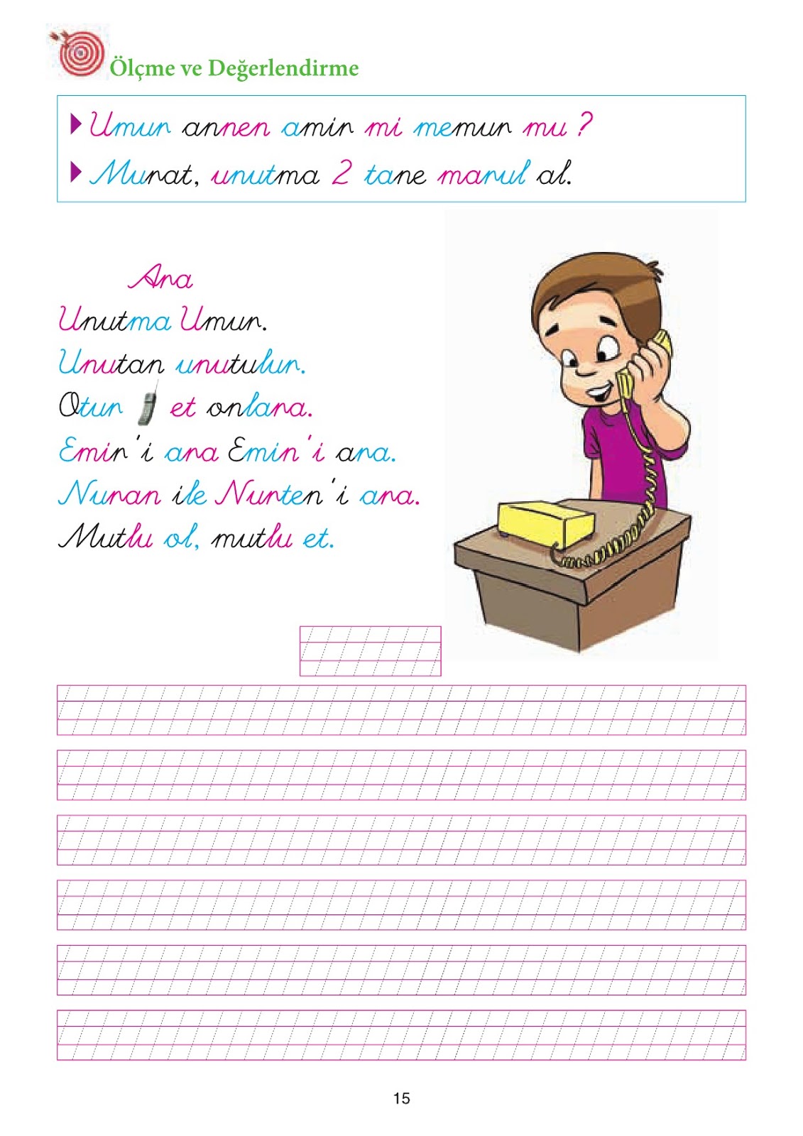 m sesi ölçme değerlendirme çalışması - Ders Kitabı Cevapları