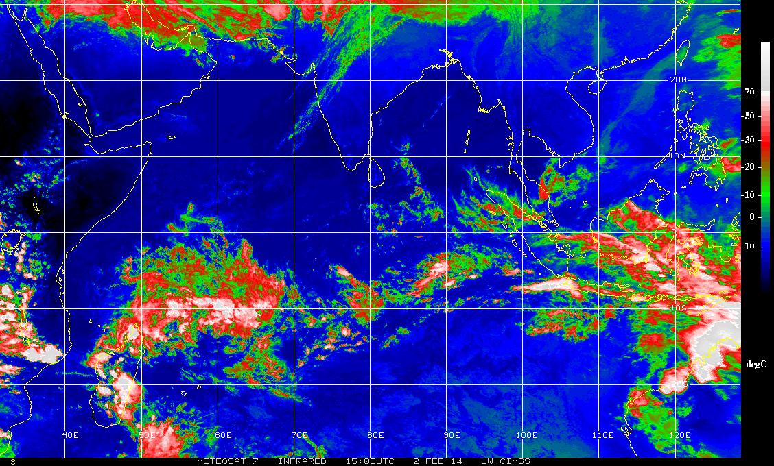 Image satellite de la zcit dans l'océan indien