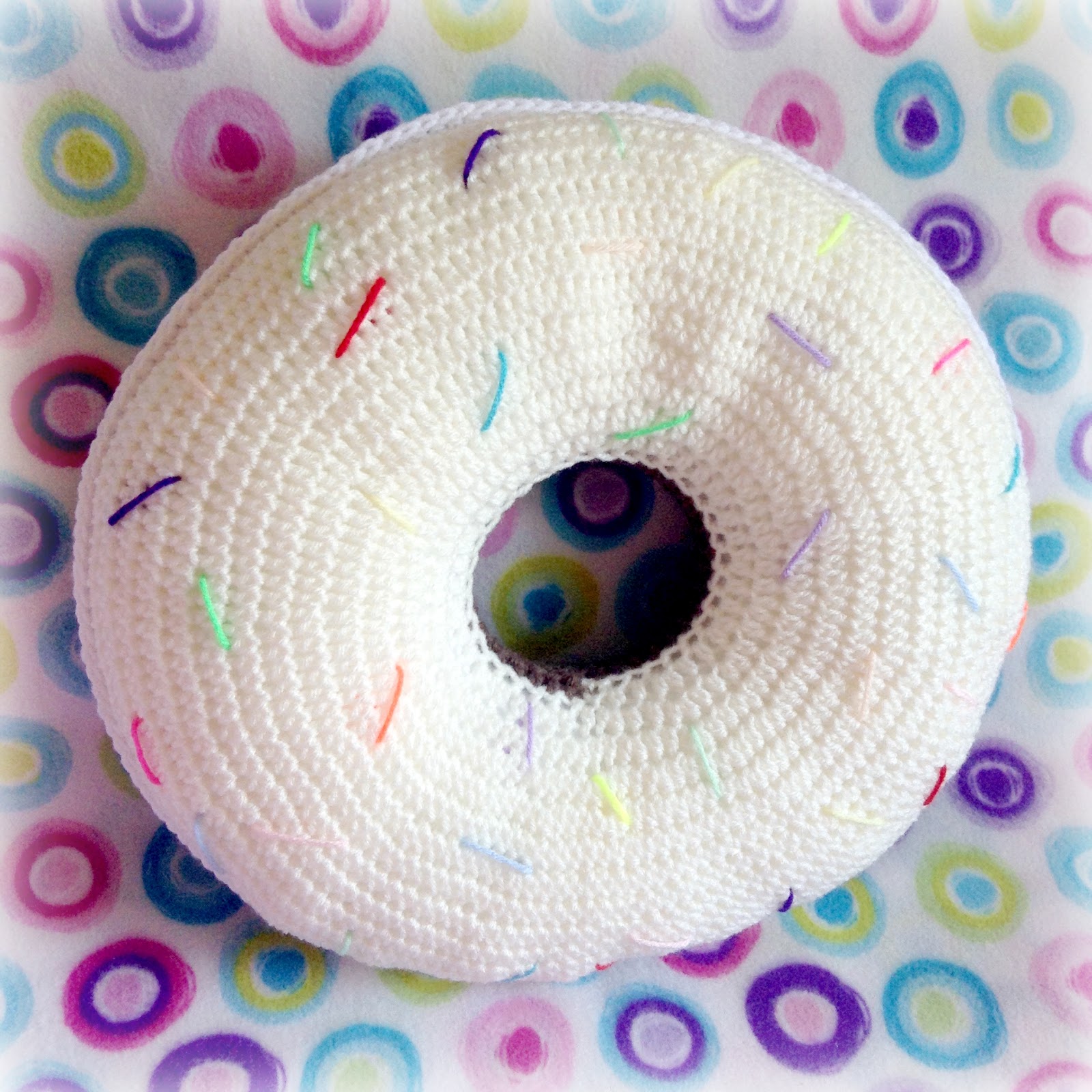 Blue Raspberry Crochet Jumbo Donut Pillow Crochet Pattern