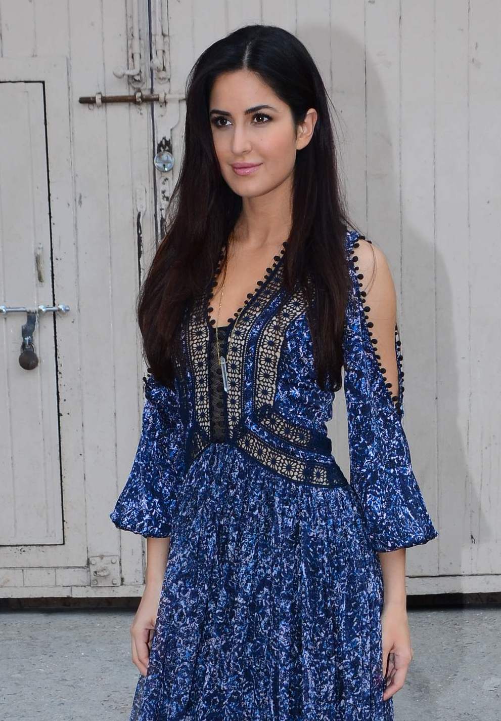 Indian Beautiful Girl Katrina Kaif Stills In Long Blue Dress