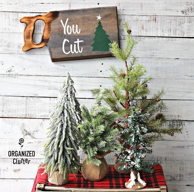 An Upcycled and DIY Christmas 2018 Review #upcycle #repurpose #stencil #OldSignStencils #rusticChristmas #Christmasdecor #buffalocheck #Christmastrees #crafting